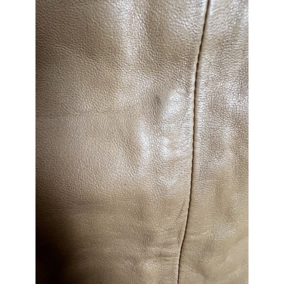 Oscar De La Renta Cognac Leather Pencil Skirt Women's Size 2 - Picture 11 of 11